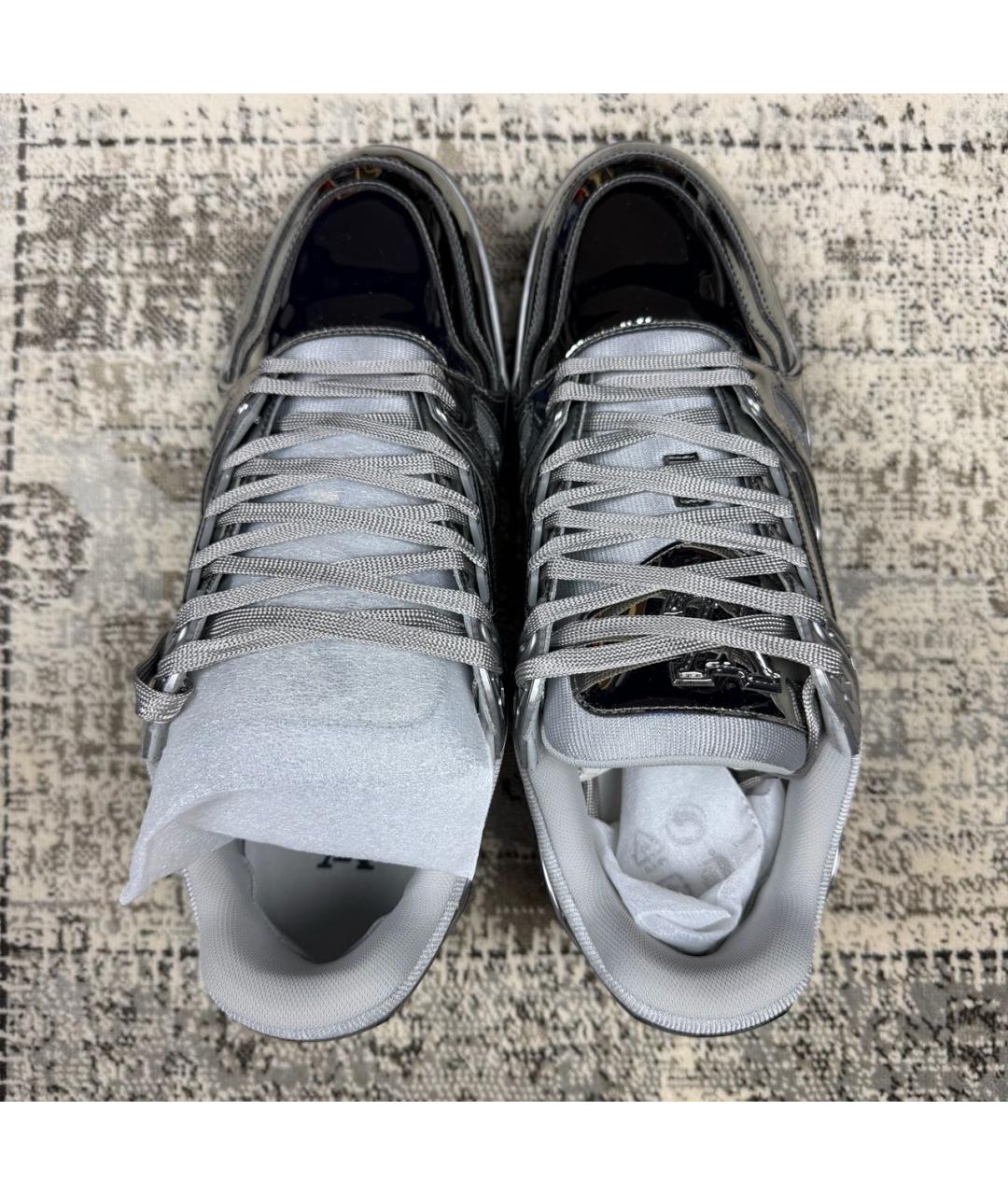 LOUIS VUITTON Серебряные кожаные низкие кроссовки / кеды, фото 3