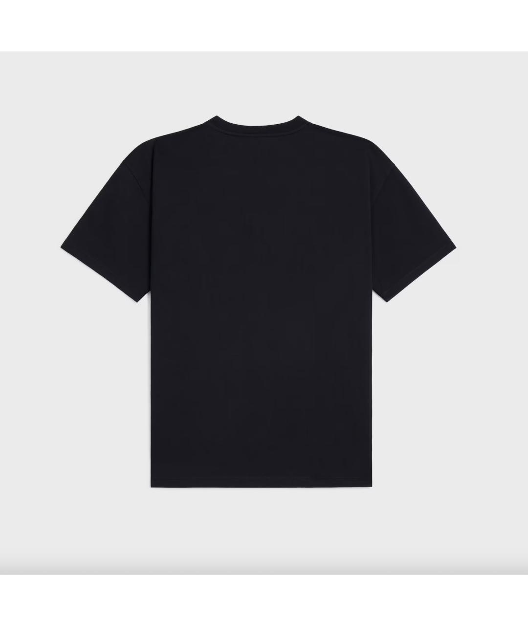 CELINE Черная хлопковая футболка, фото 3