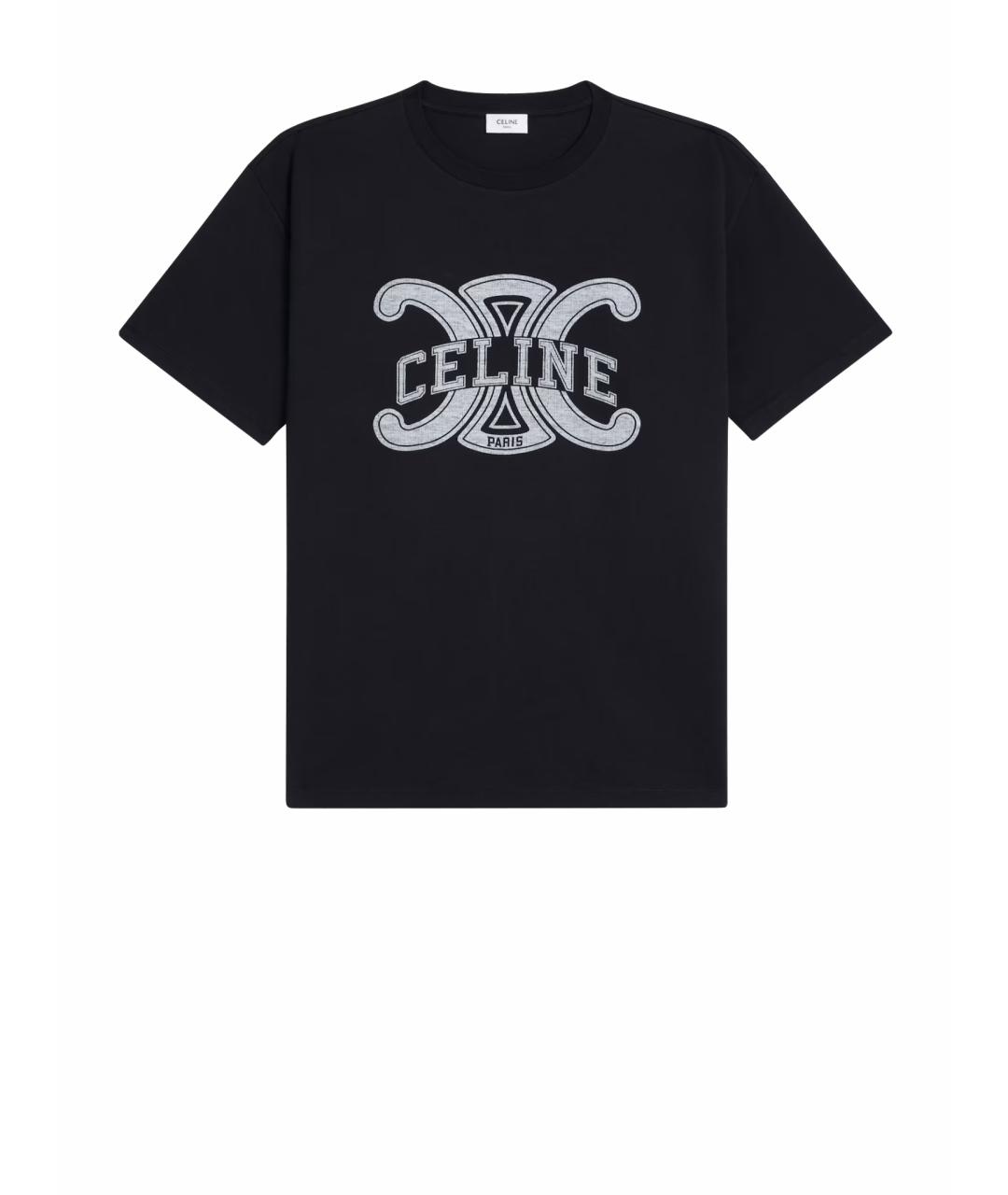 CELINE Черная хлопковая футболка, фото 1
