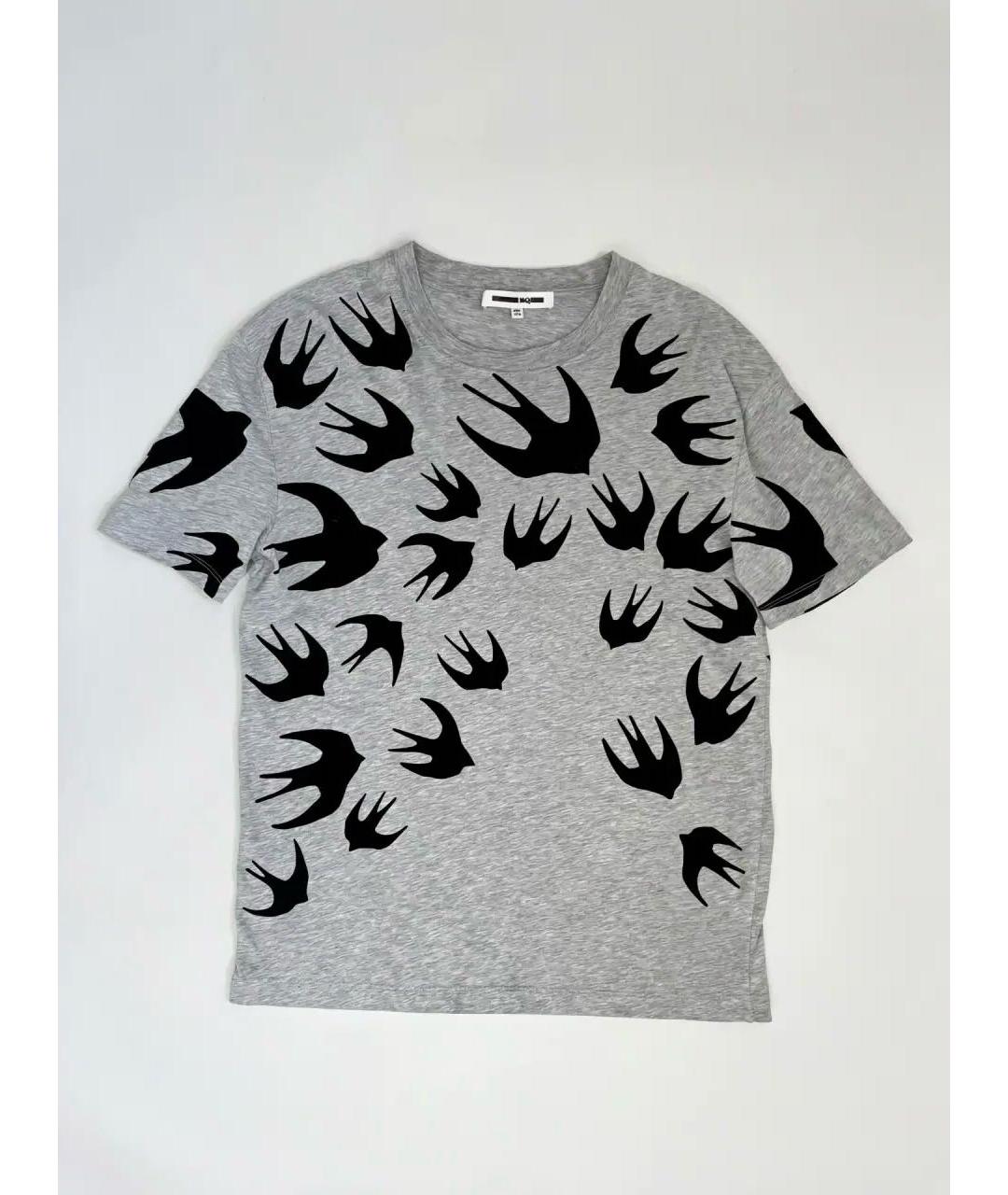 ALEXANDER MCQUEEN Серая хлопковая футболка, фото 9