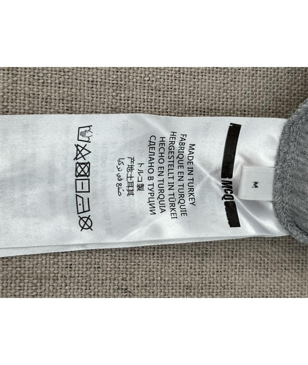 ALEXANDER MCQUEEN Серая хлопковая футболка, фото 4