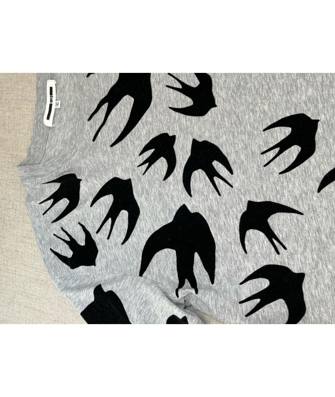 ALEXANDER MCQUEEN Серая хлопковая футболка, фото 2