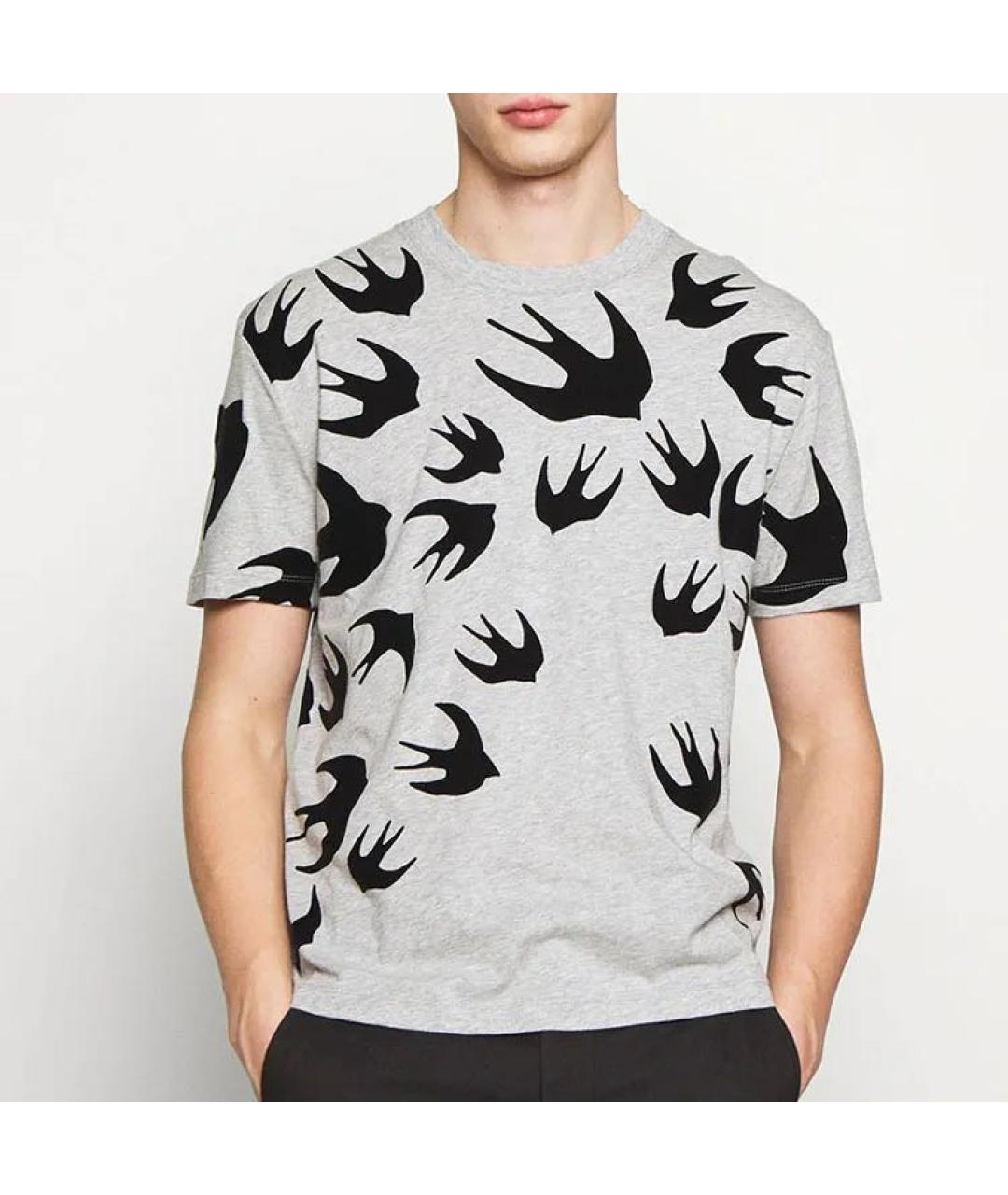 ALEXANDER MCQUEEN Серая хлопковая футболка, фото 8