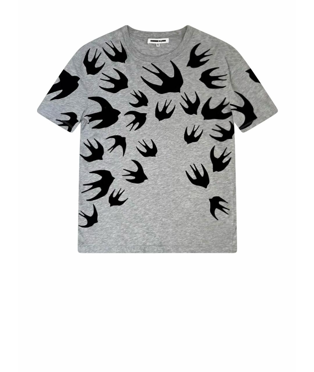 ALEXANDER MCQUEEN Серая хлопковая футболка, фото 1