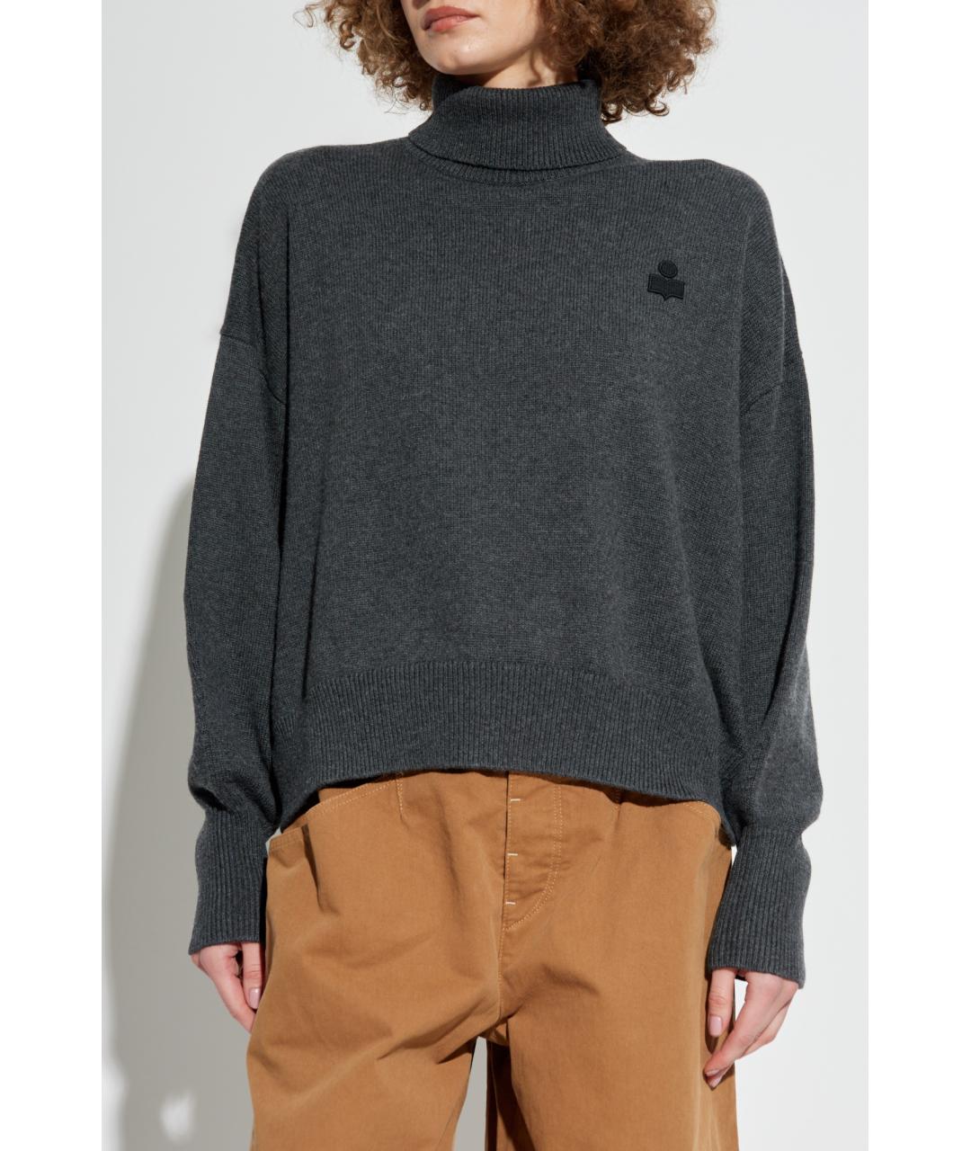 ISABEL MARANT ETOILE Серая хлопковая водолазка, фото 3