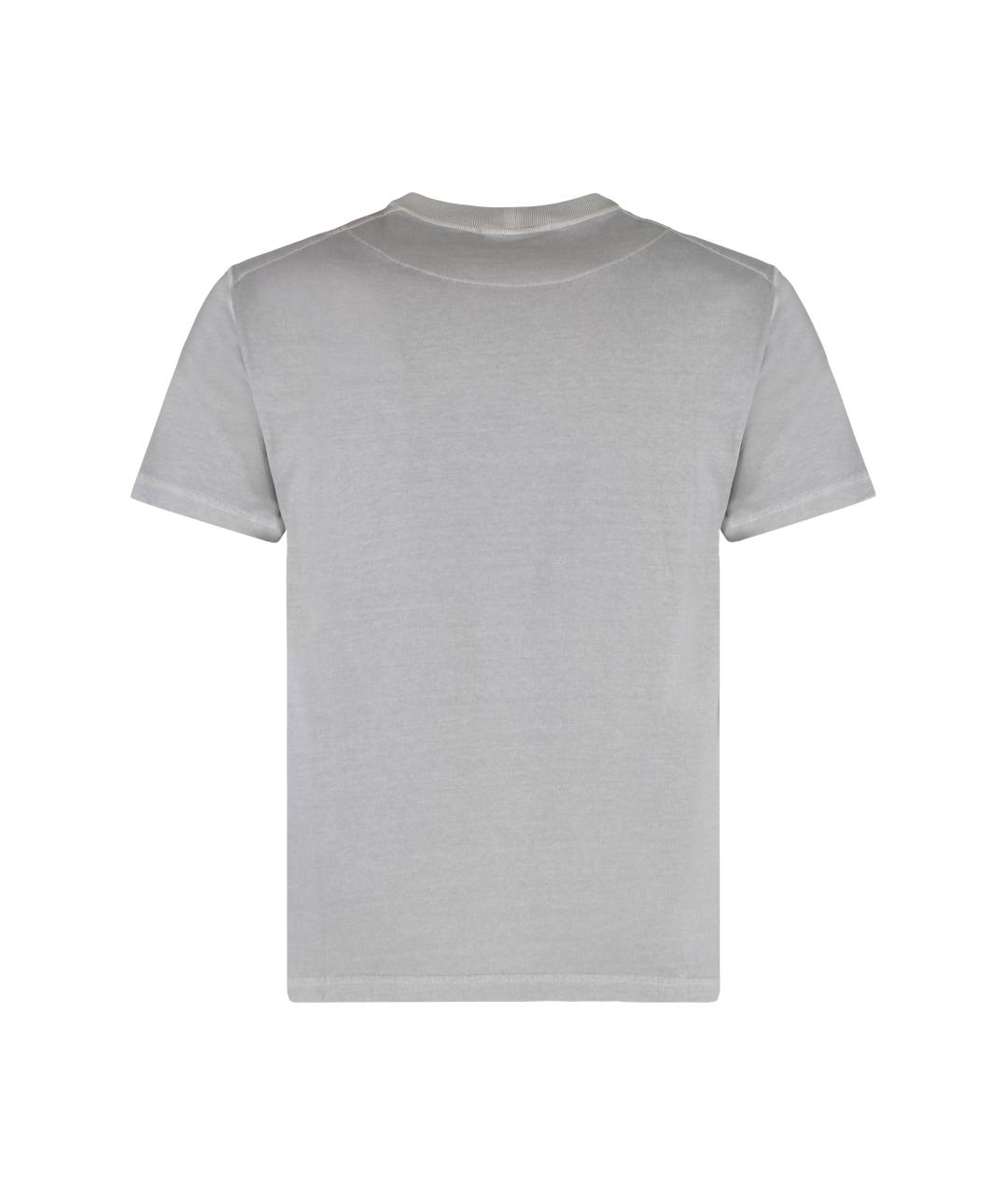 STONE ISLAND Серая хлопковая футболка, фото 2