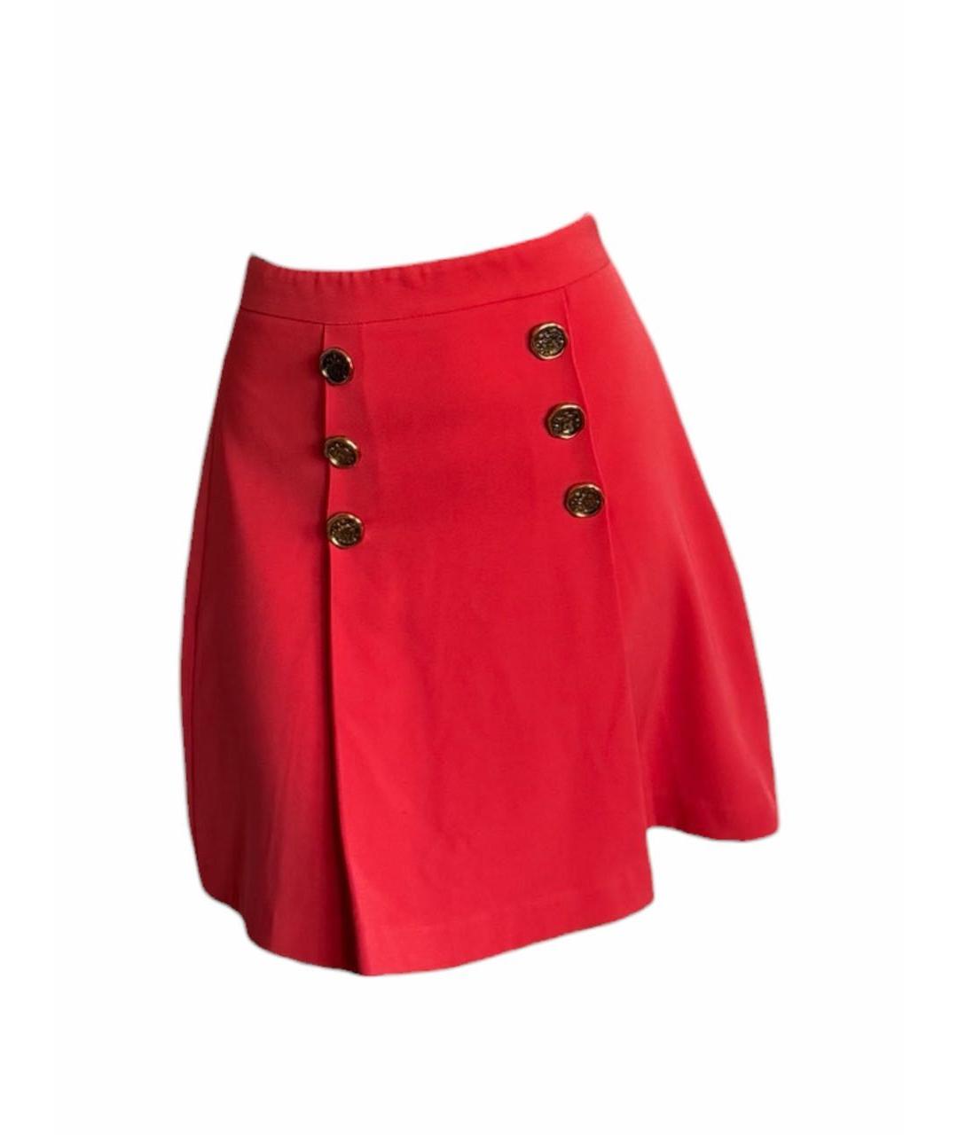 ELISABETTA FRANCHI Коралловая юбка мини, фото 6