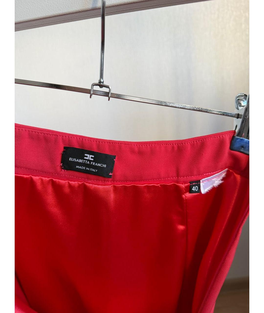 ELISABETTA FRANCHI Коралловая юбка мини, фото 3