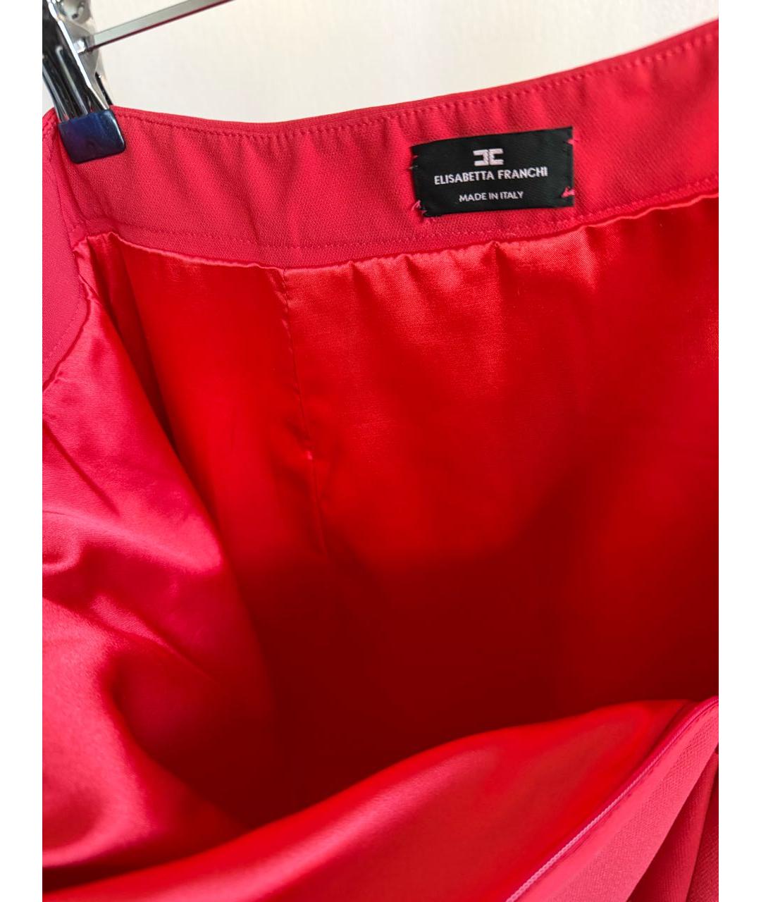 ELISABETTA FRANCHI Коралловая юбка мини, фото 5