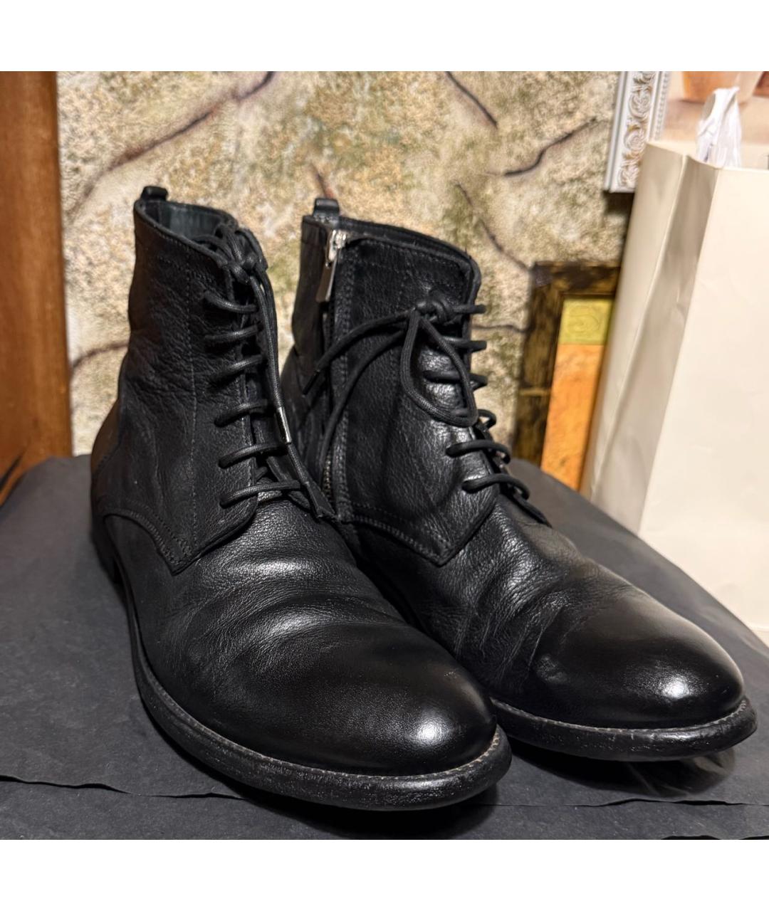 OFFICINE CREATIVE Черные кожаные ботинки, фото 3