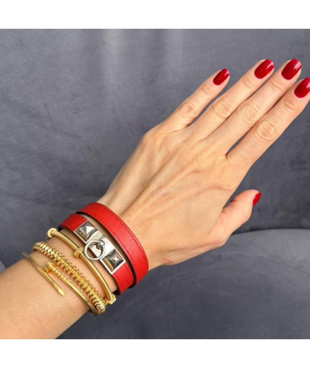 HERMES Красный браслет, фото 6