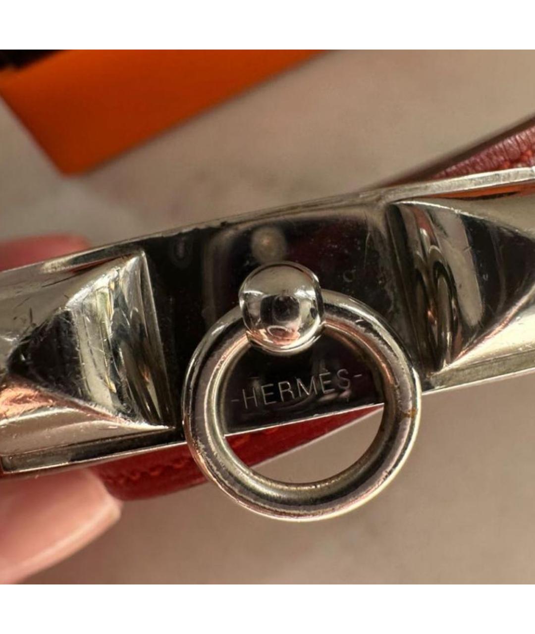 HERMES Красный браслет, фото 5