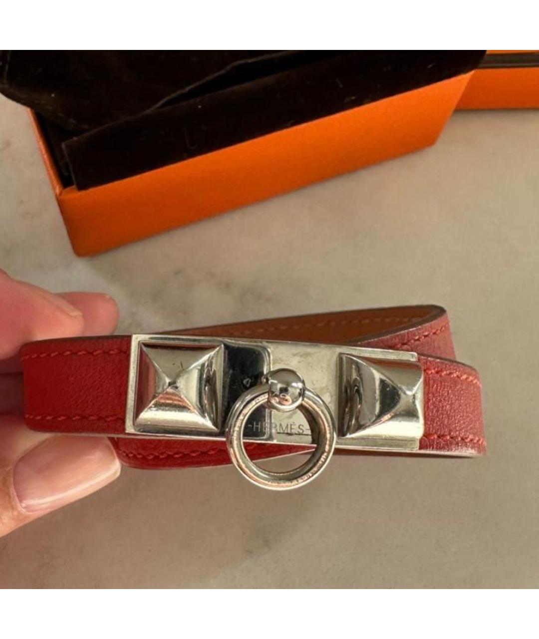 HERMES Красный браслет, фото 2