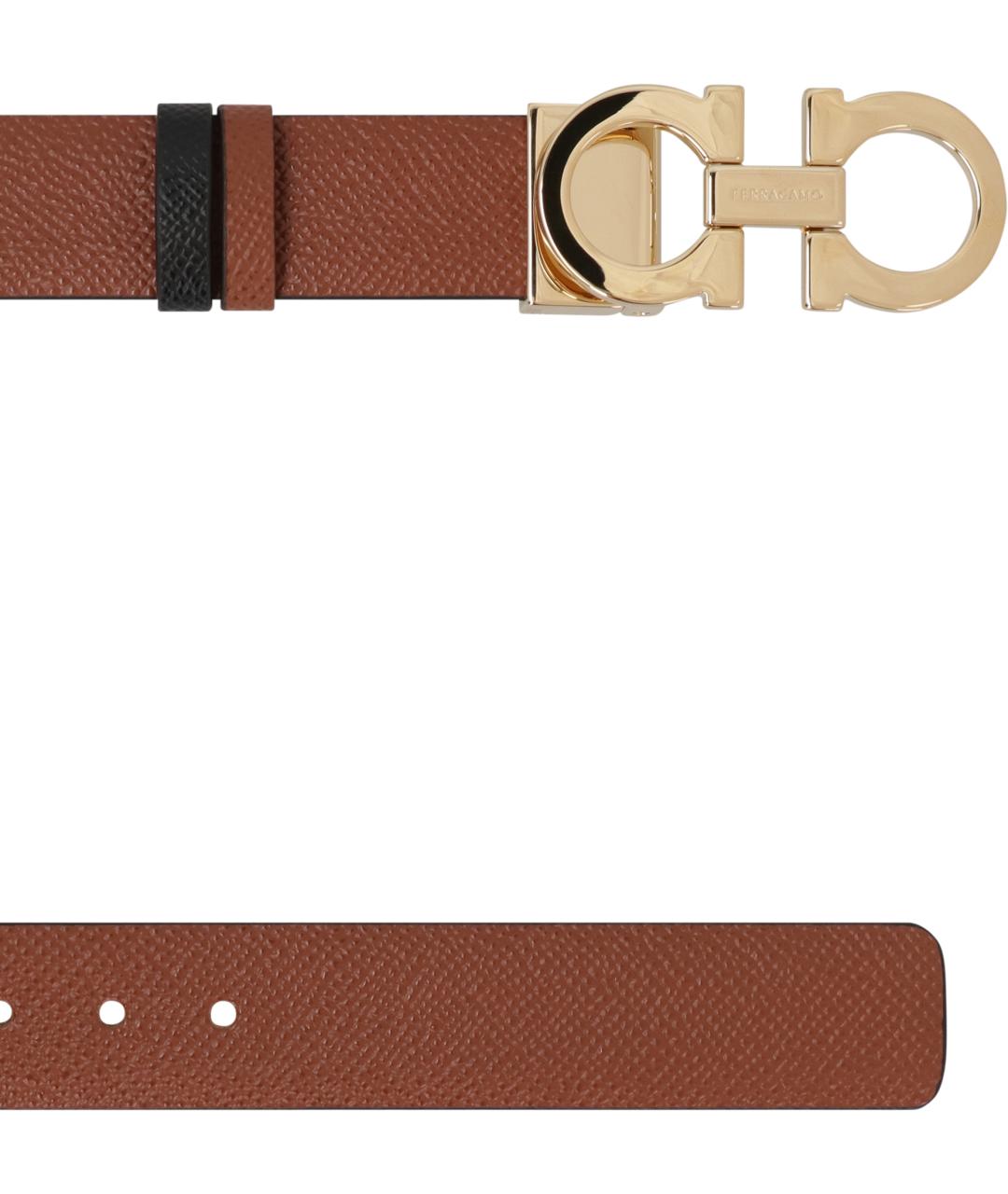 FERRAGAMO Коричневый кожаный ремень, фото 2