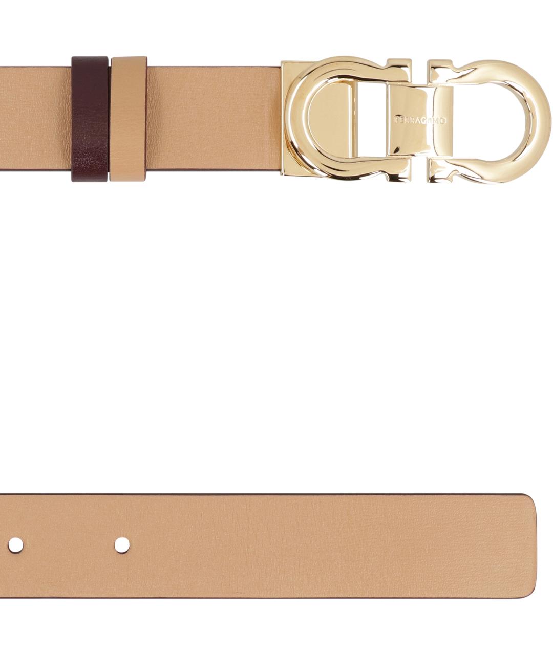 FERRAGAMO Бежевый кожаный ремень, фото 3
