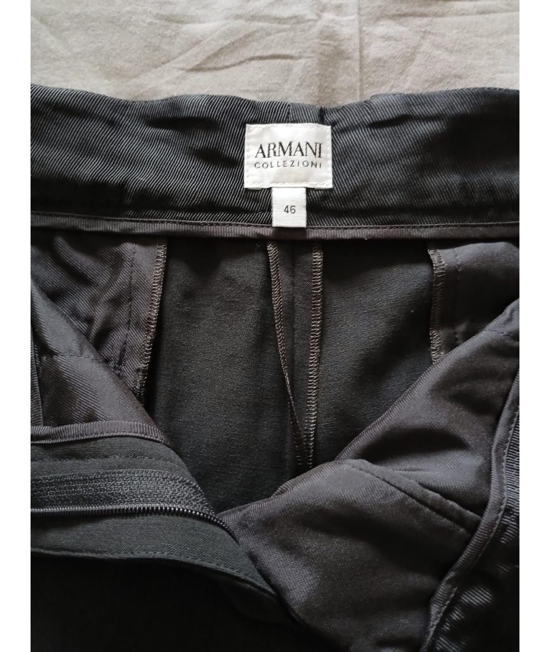 EMPORIO ARMANI Серые шерстяные брюки узкие, фото 3