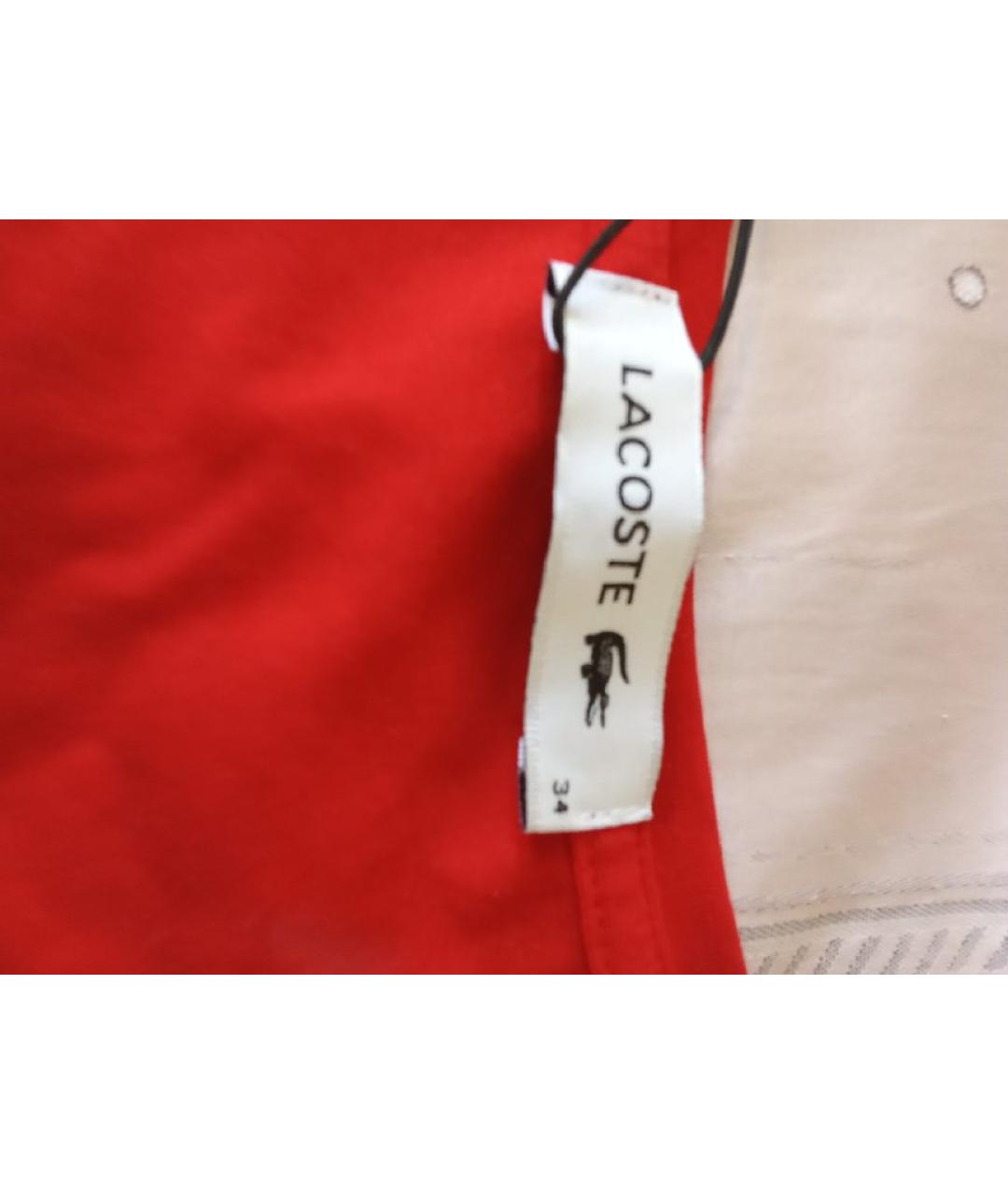 LACOSTE Красная хлопковая футболка, фото 3