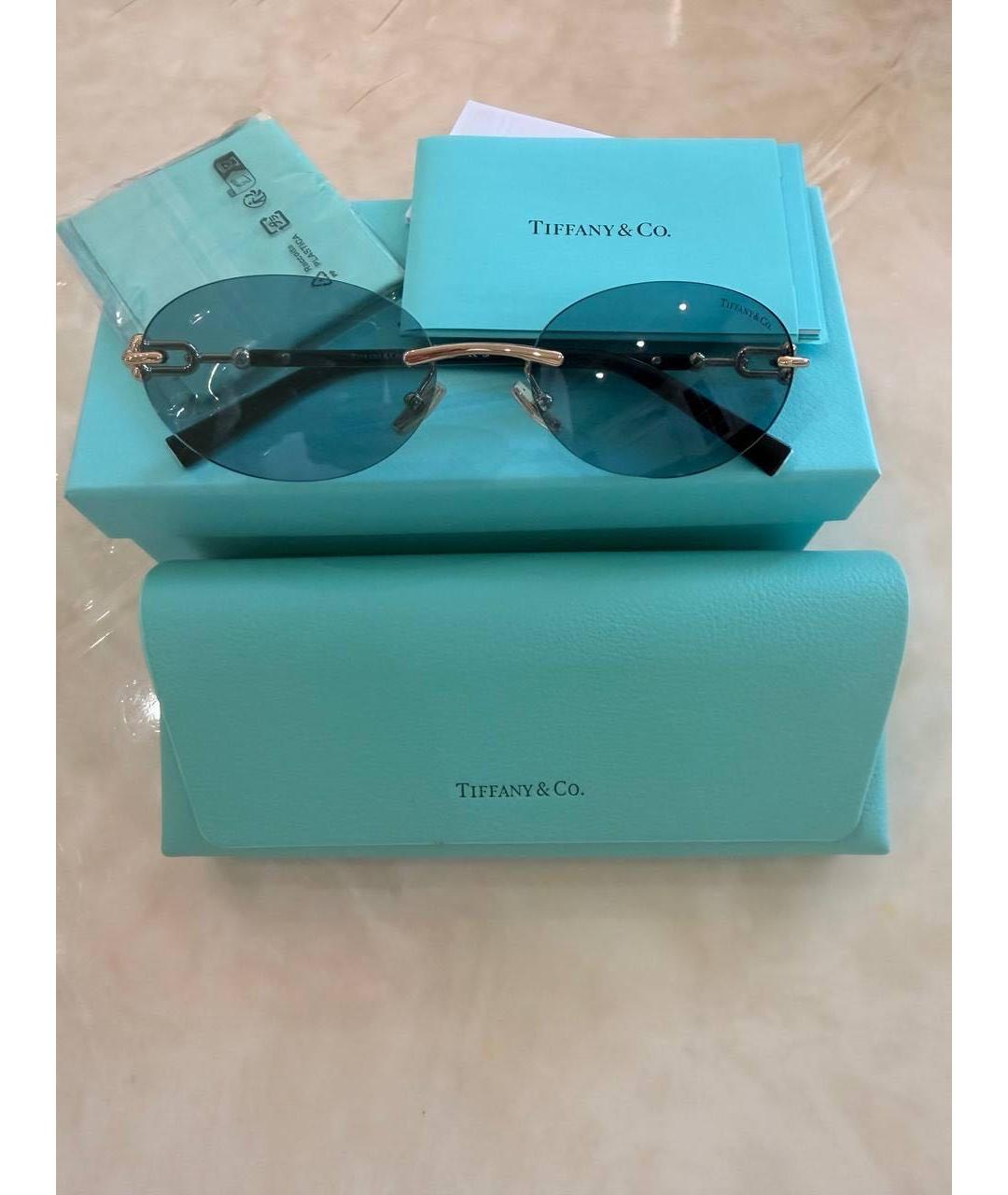 TIFFANY&CO Черные металлические солнцезащитные очки, фото 2