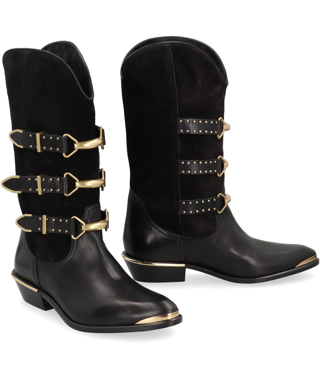 ISABEL MARANT Черные кожаные ботильоны, фото 3