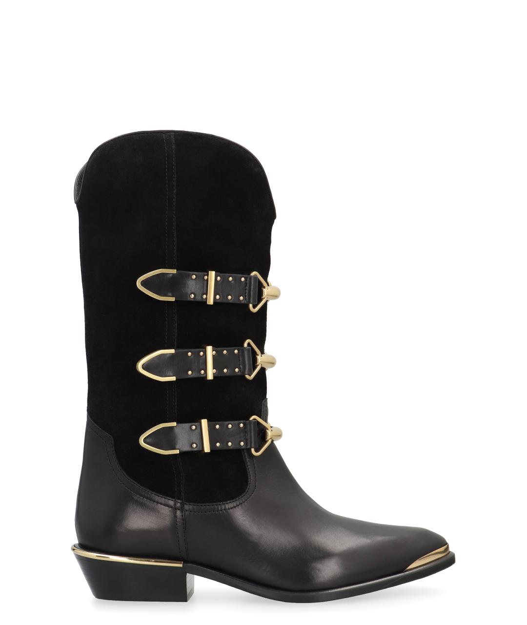 ISABEL MARANT Черные кожаные ботильоны, фото 1