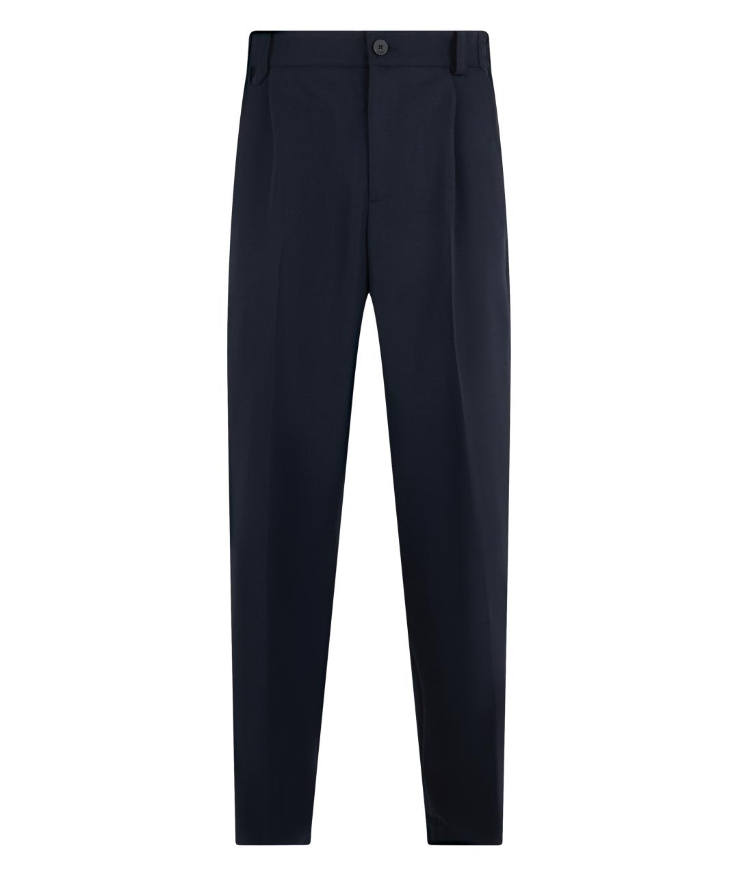 JACQUEMUS Синие шерстяные классические брюки, фото 1
