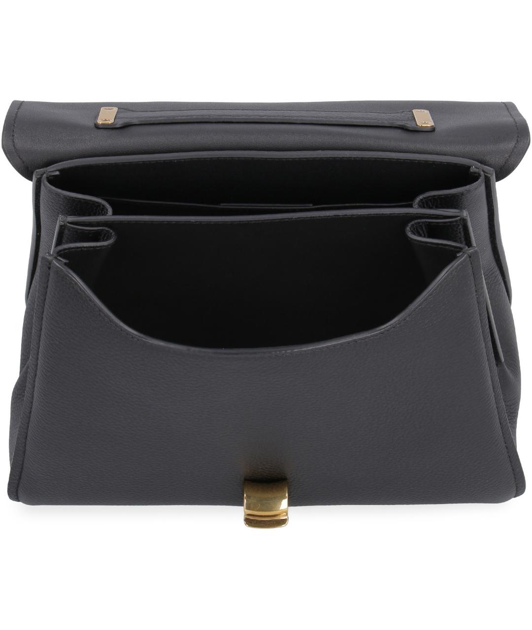 FERRAGAMO Черная кожаная сумка с короткими ручками, фото 5