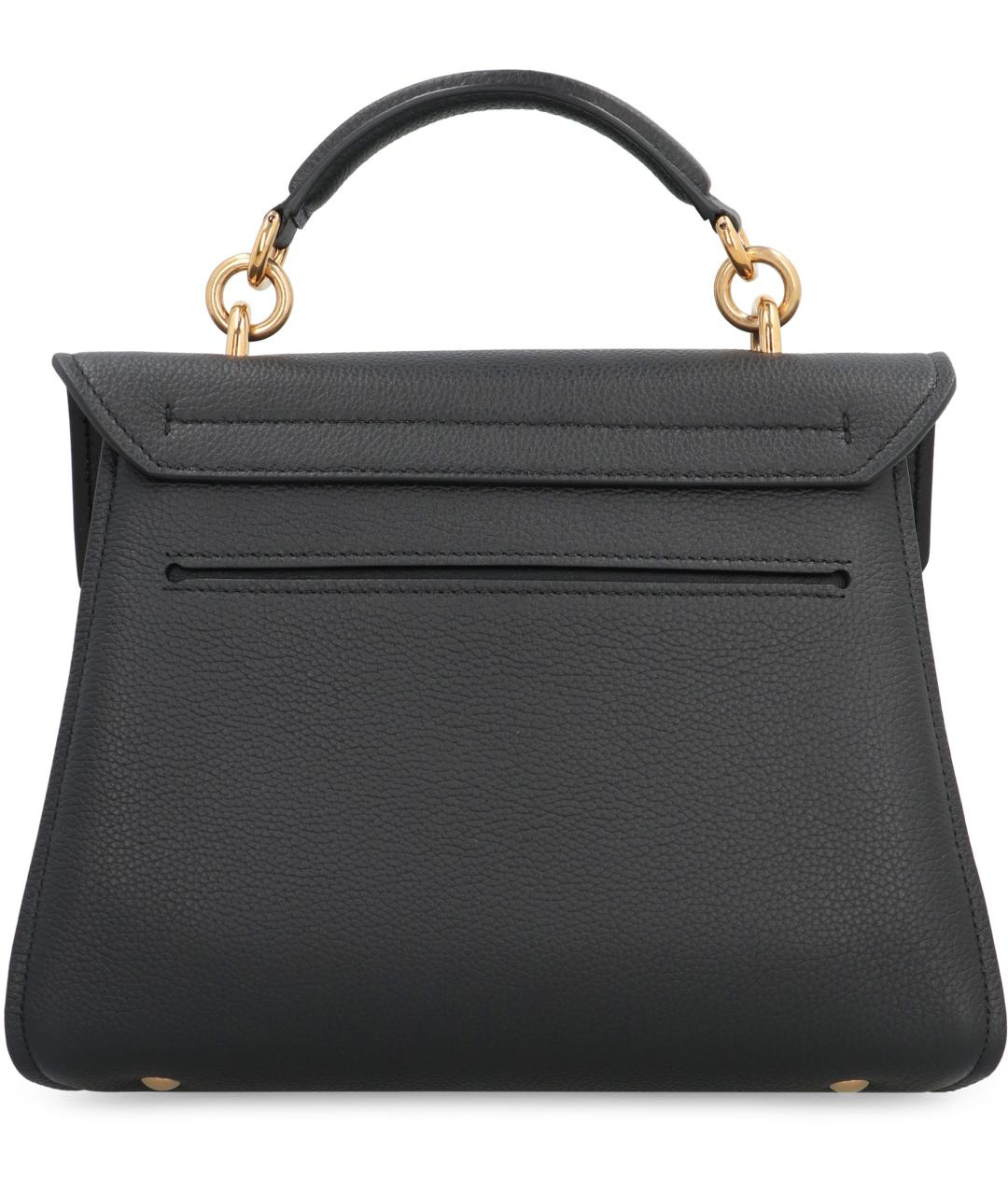 FERRAGAMO Черная кожаная сумка с короткими ручками, фото 3