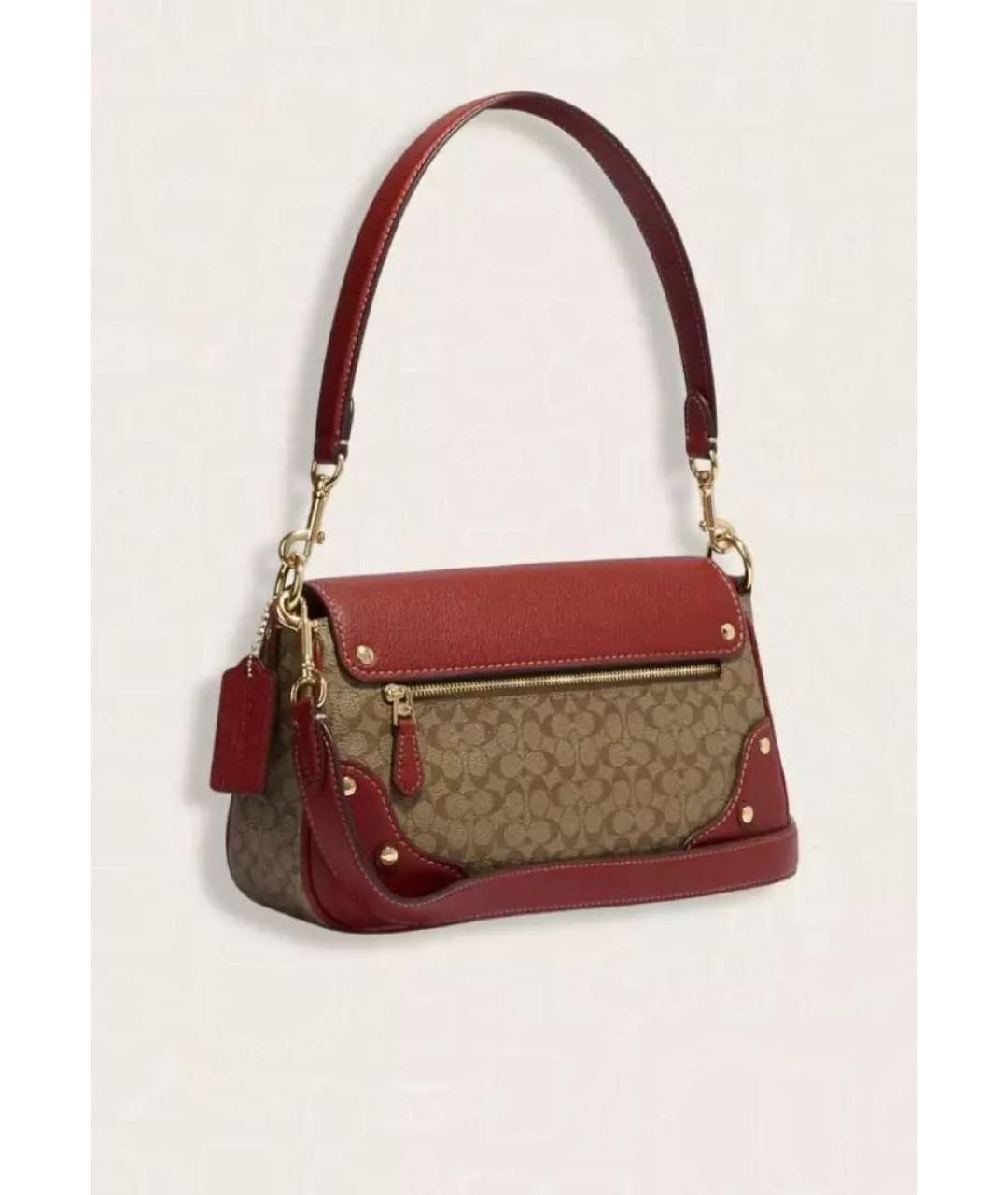 COACH Коричневая кожаная сумка через плечо, фото 4