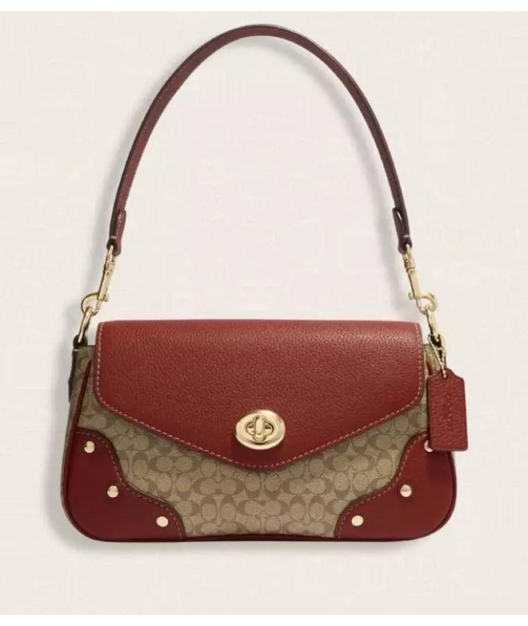 COACH Коричневая кожаная сумка через плечо, фото 9