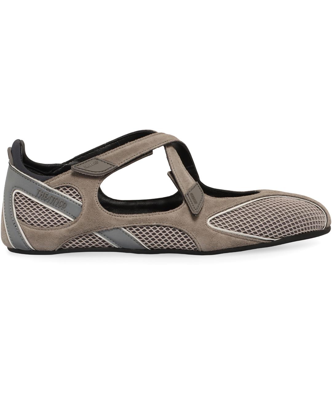 THE ATTICO Серые текстильные балетки, фото 2