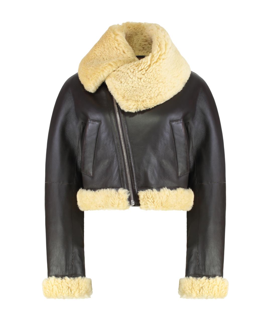 JACQUEMUS Коричневая кожаная куртка, фото 1