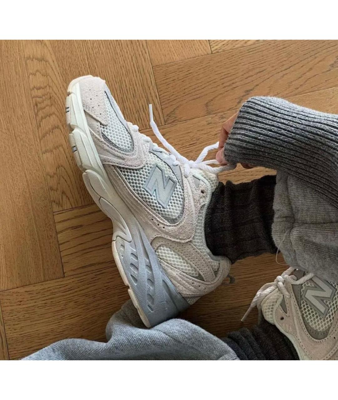 NEW BALANCE Серые текстильные кроссовки, фото 3
