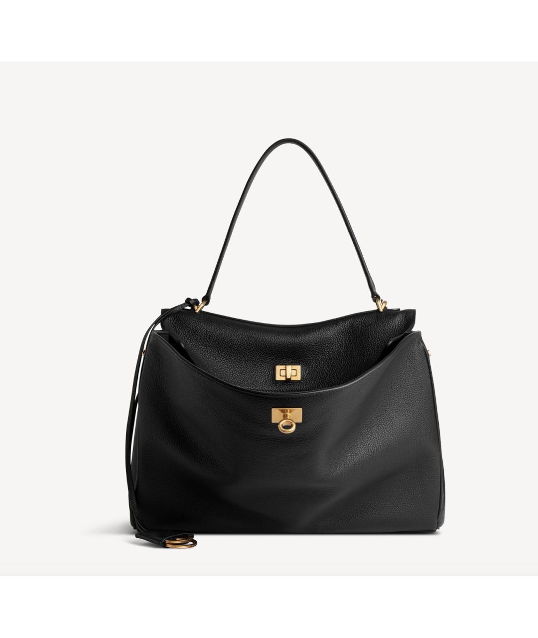 BALENCIAGA Черная кожаная сумка с короткими ручками, фото 4