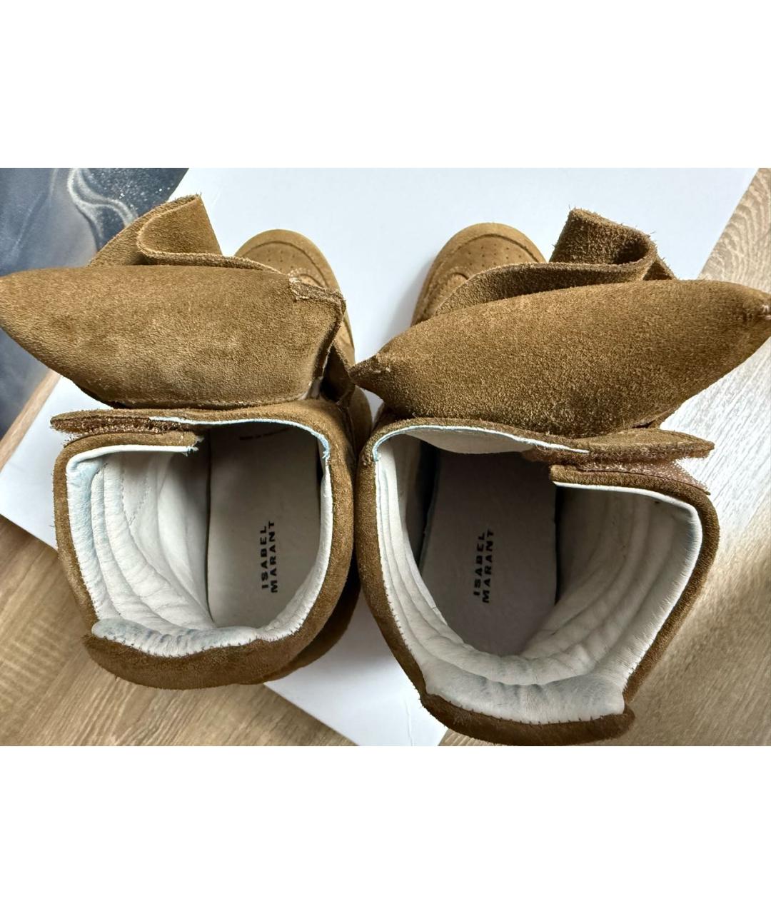 ISABEL MARANT Коричневые кожаные кроссовки, фото 3