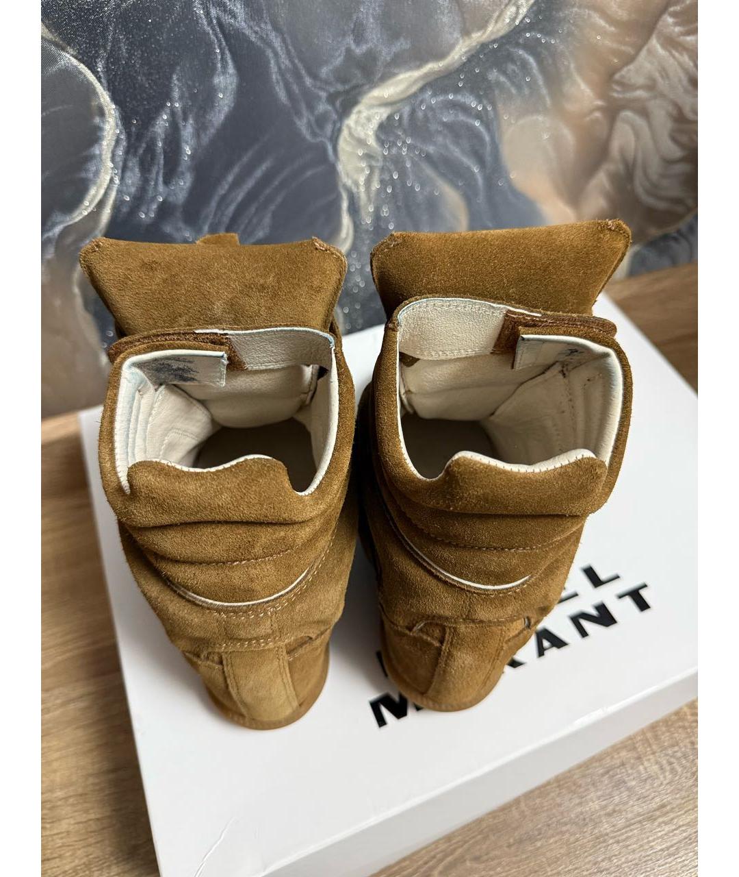 ISABEL MARANT Коричневые кожаные кроссовки, фото 8