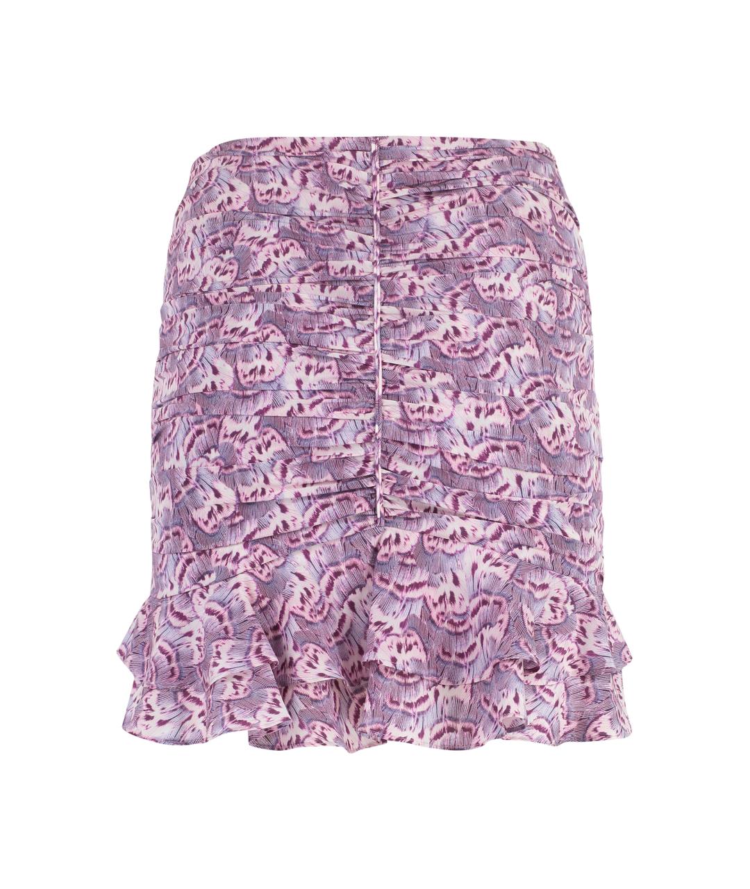 ISABEL MARANT Фиолетовая шелковая юбка мини, фото 2