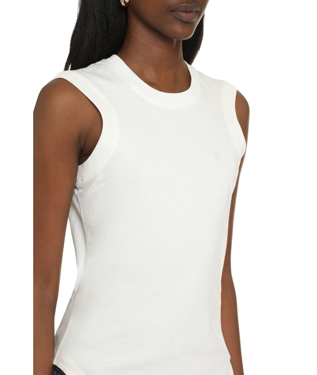 THE ATTICO Белая хлопковая майка, фото 5