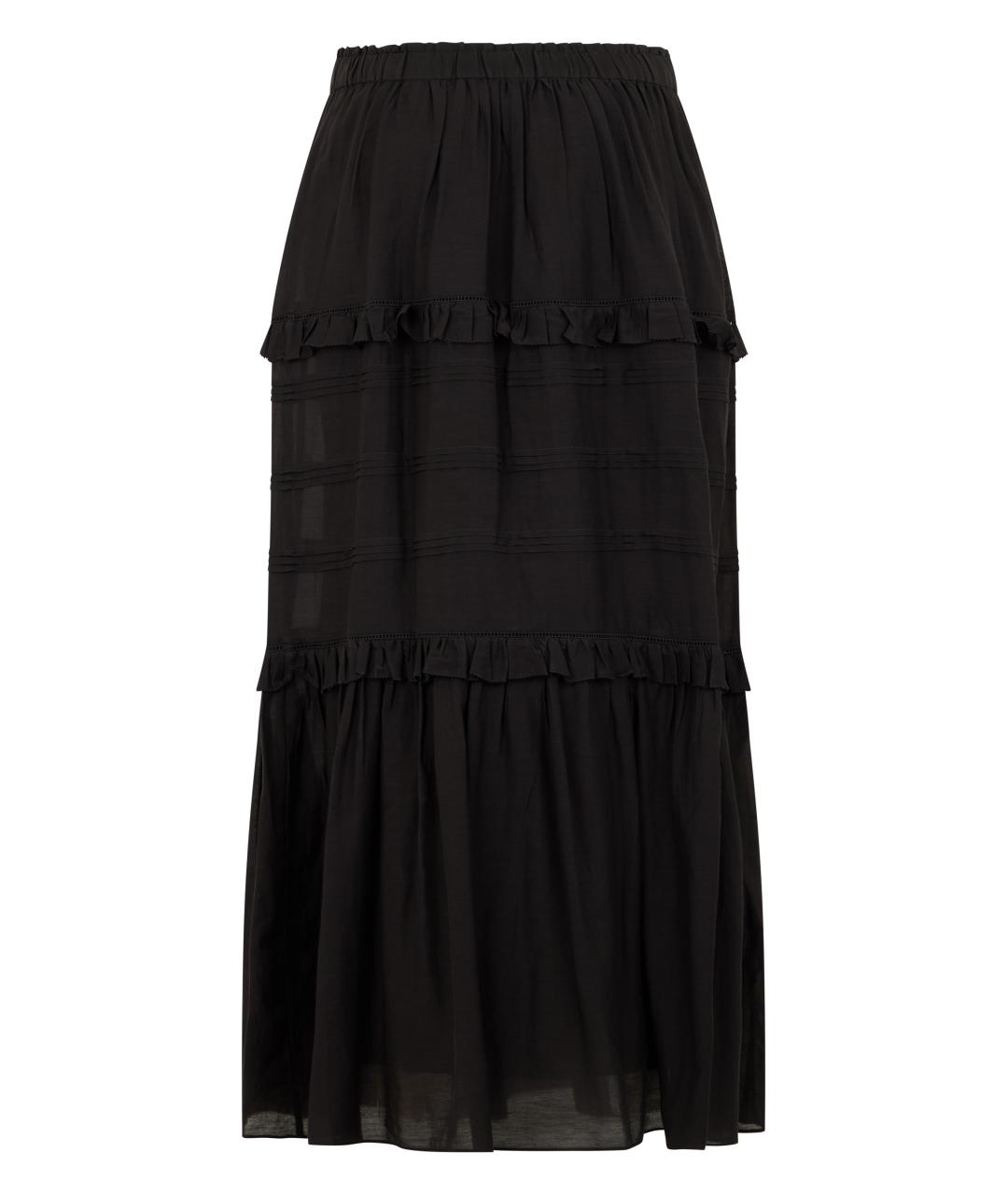 ISABEL MARANT ETOILE Черная хлопковая юбка макси, фото 2