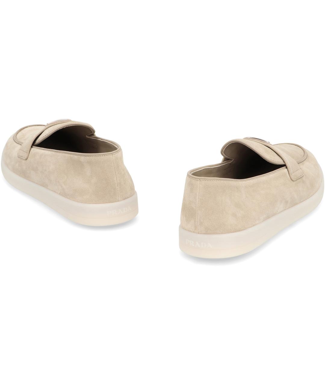 PRADA Бежевые замшевые лоферы, фото 3