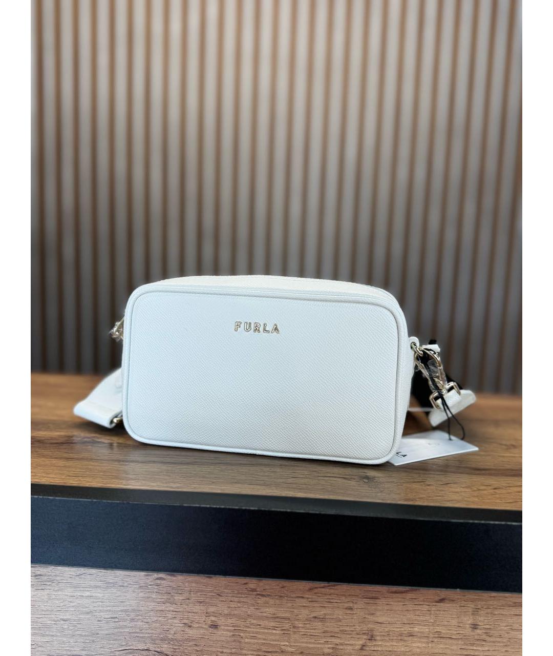FURLA Белая кожаная сумка через плечо, фото 5