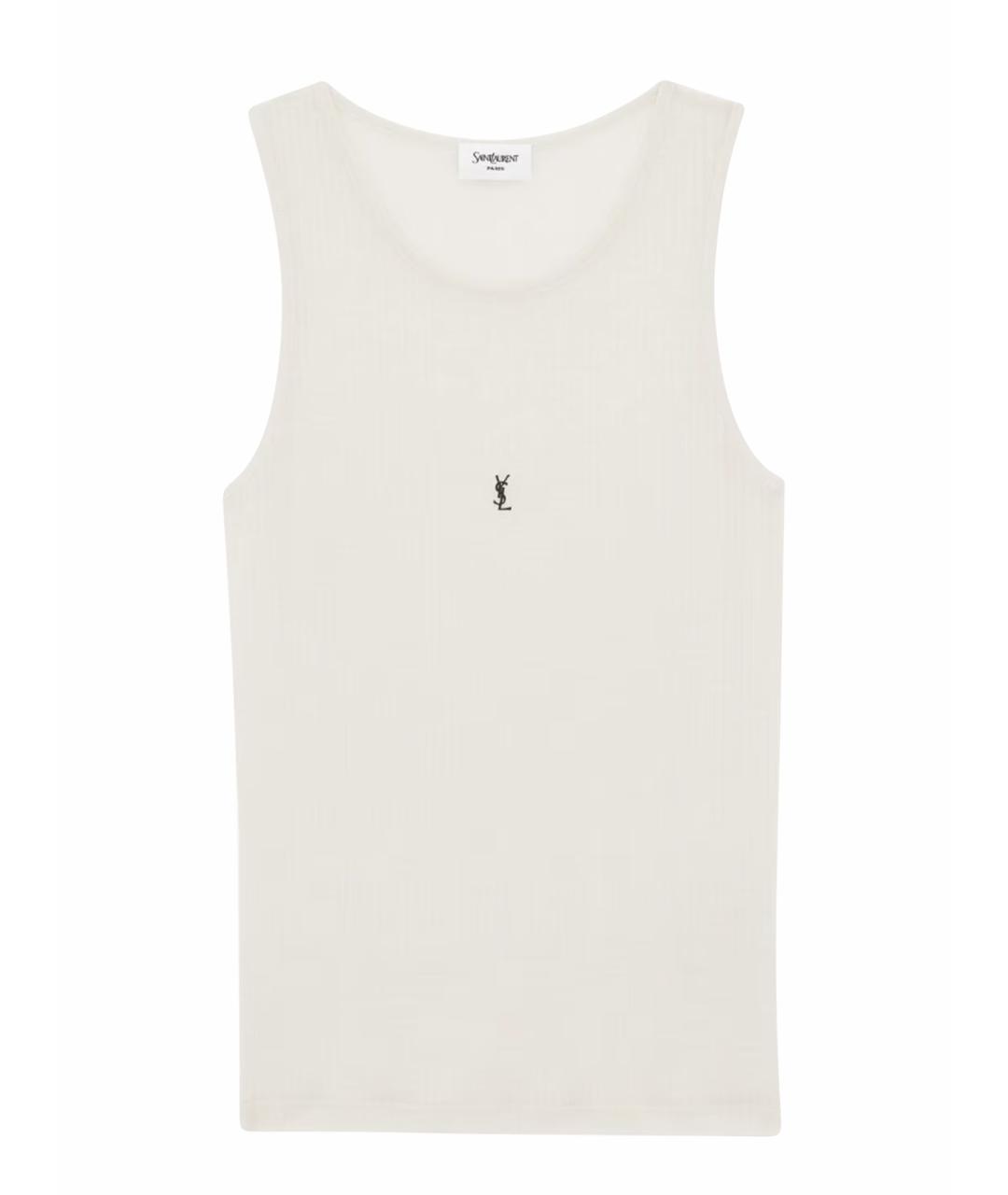 SAINT LAURENT Белая хлопковая майка, фото 1