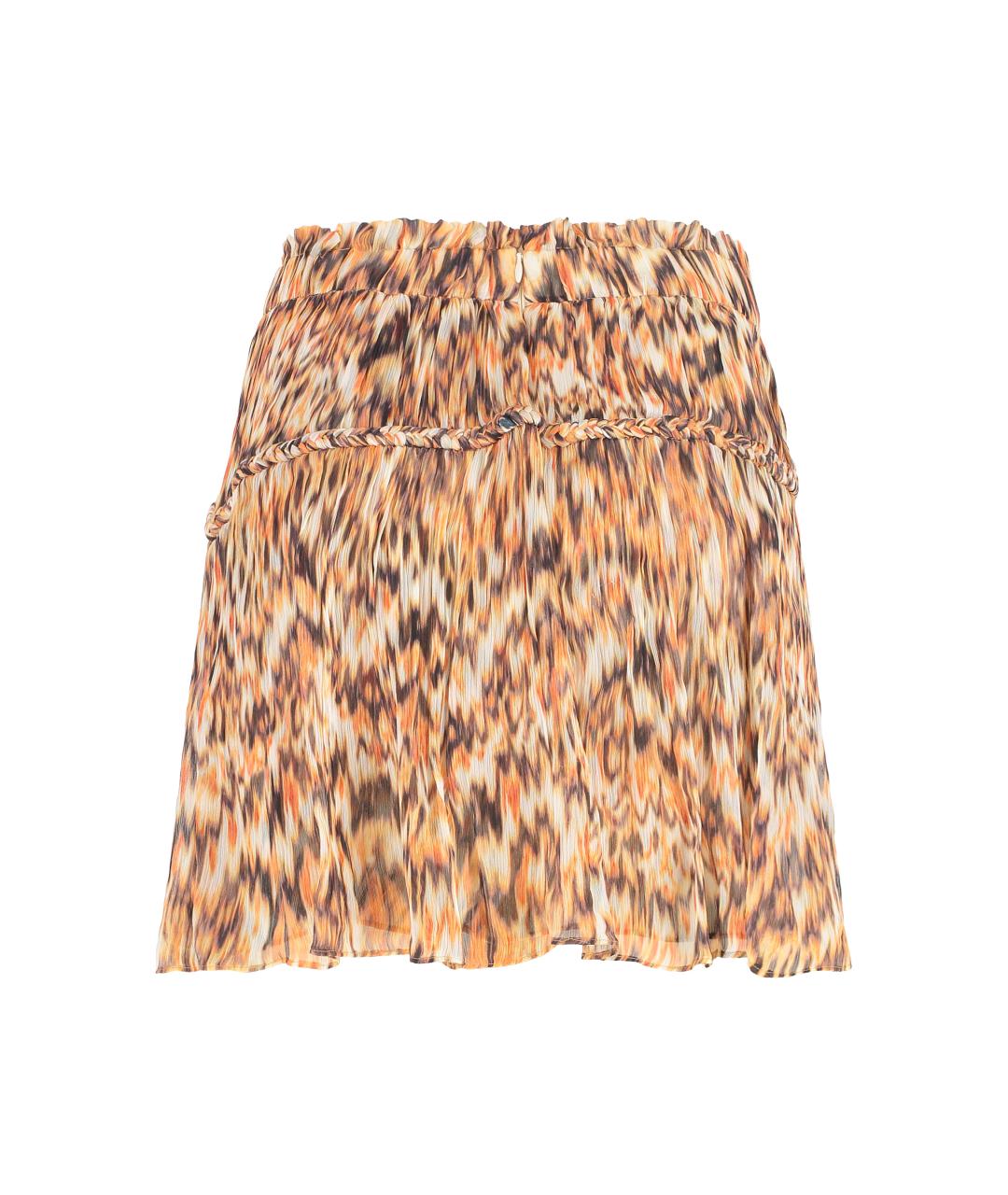 ISABEL MARANT Оранжевая шелковая юбка мини, фото 2