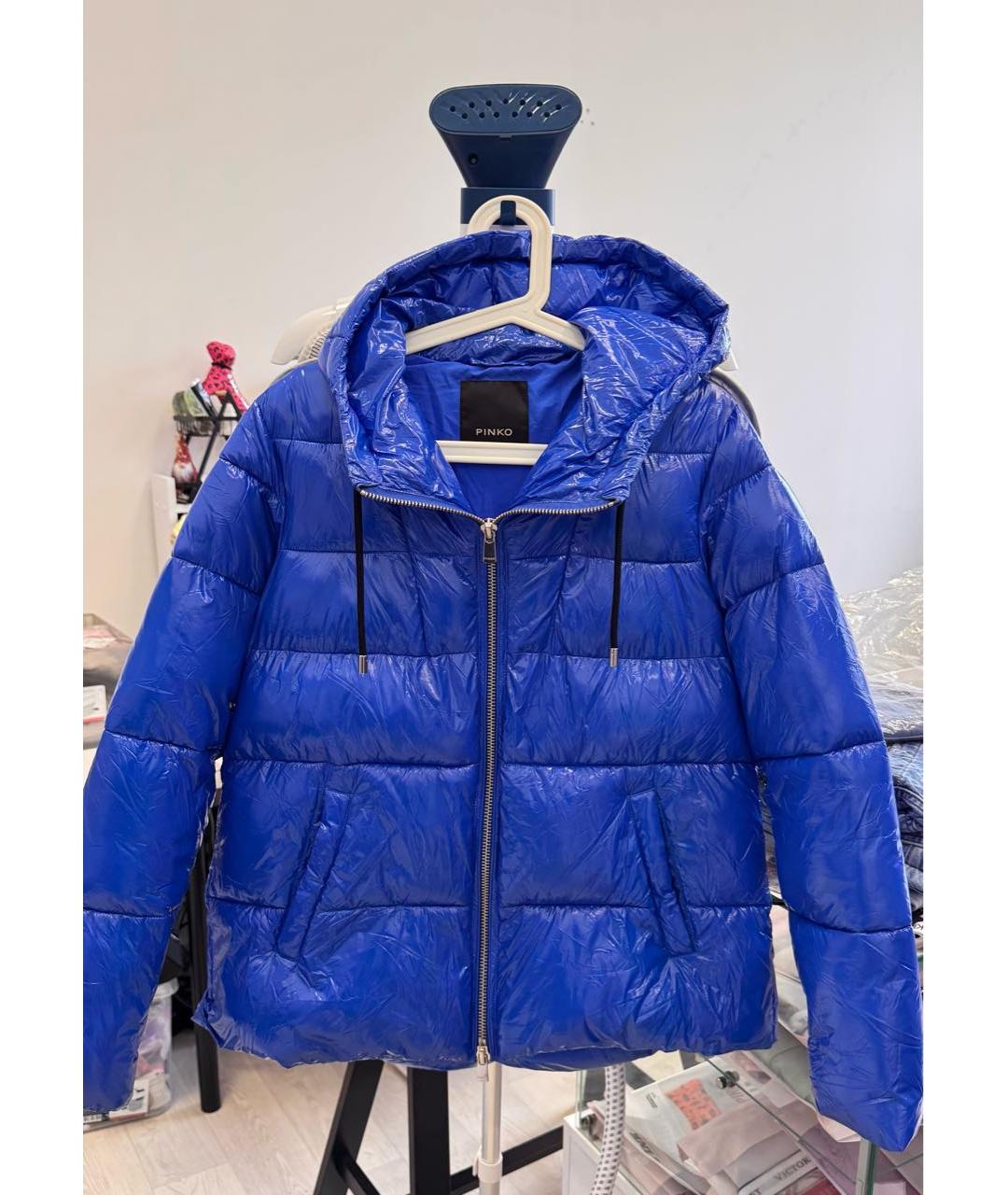 PINKO Синяя полиамидовая куртка, фото 3