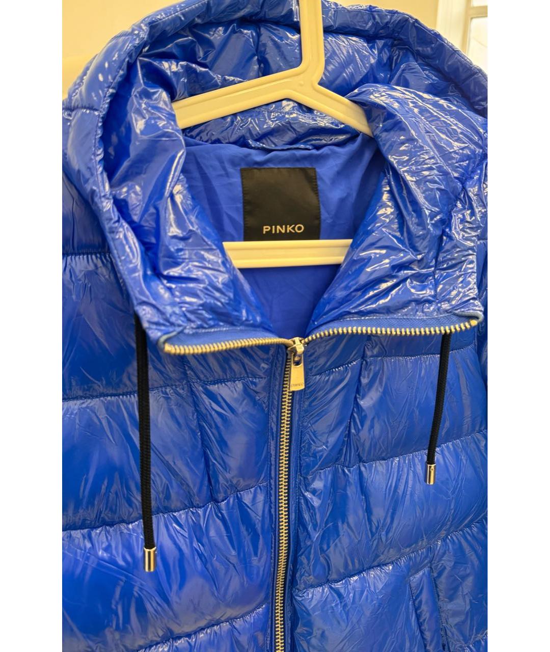 PINKO Синяя полиамидовая куртка, фото 4