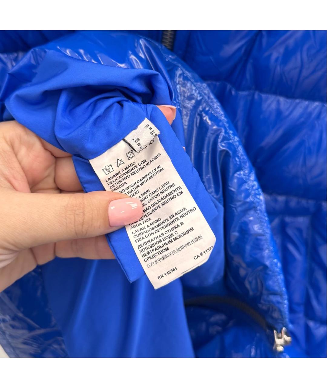 PINKO Синяя полиамидовая куртка, фото 6