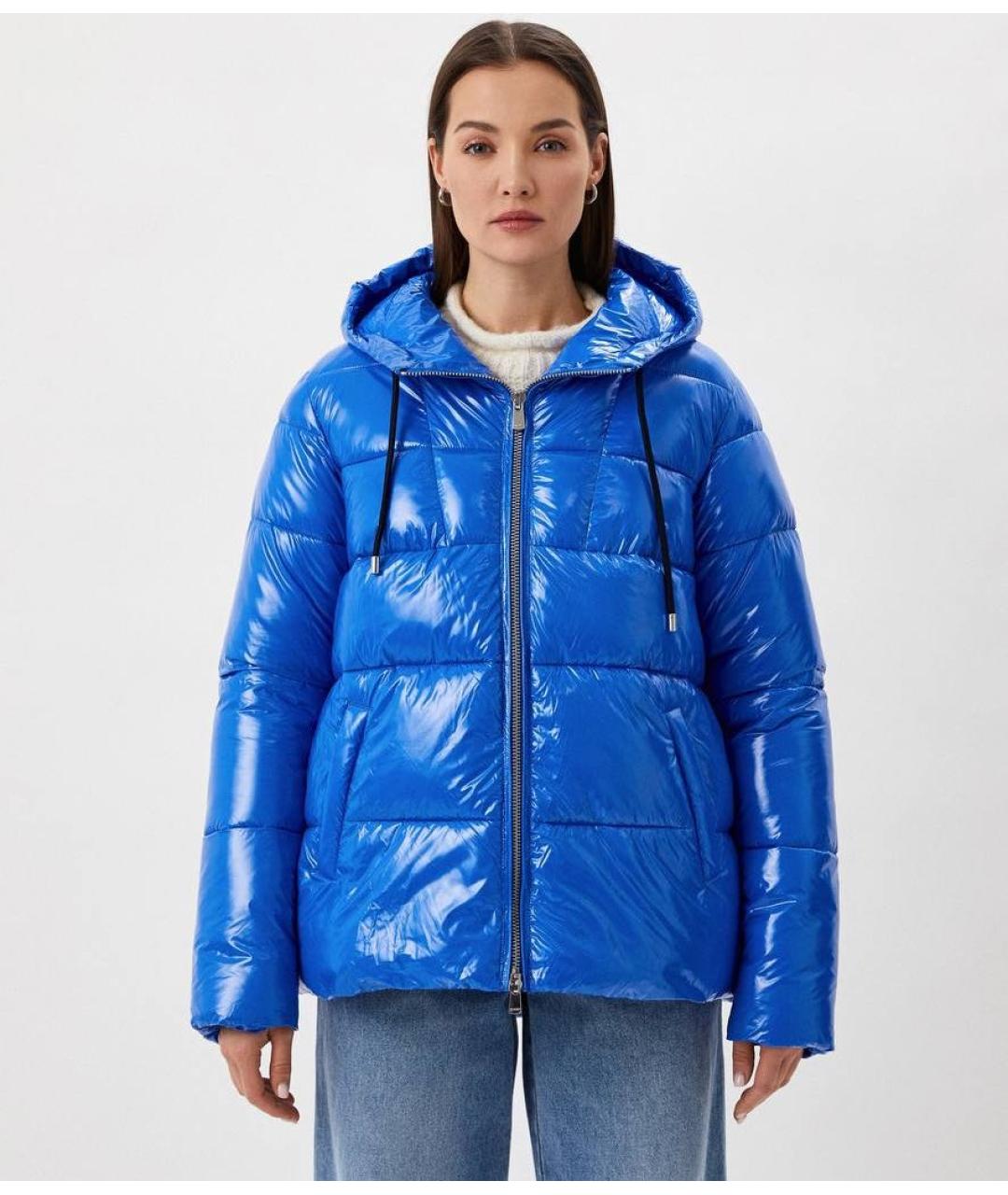 PINKO Синяя полиамидовая куртка, фото 7