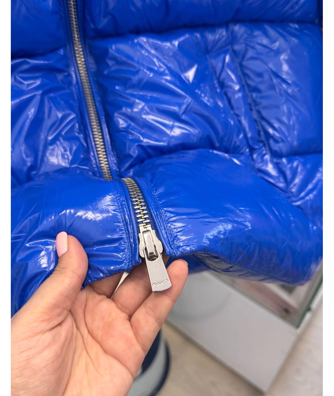 PINKO Синяя полиамидовая куртка, фото 5