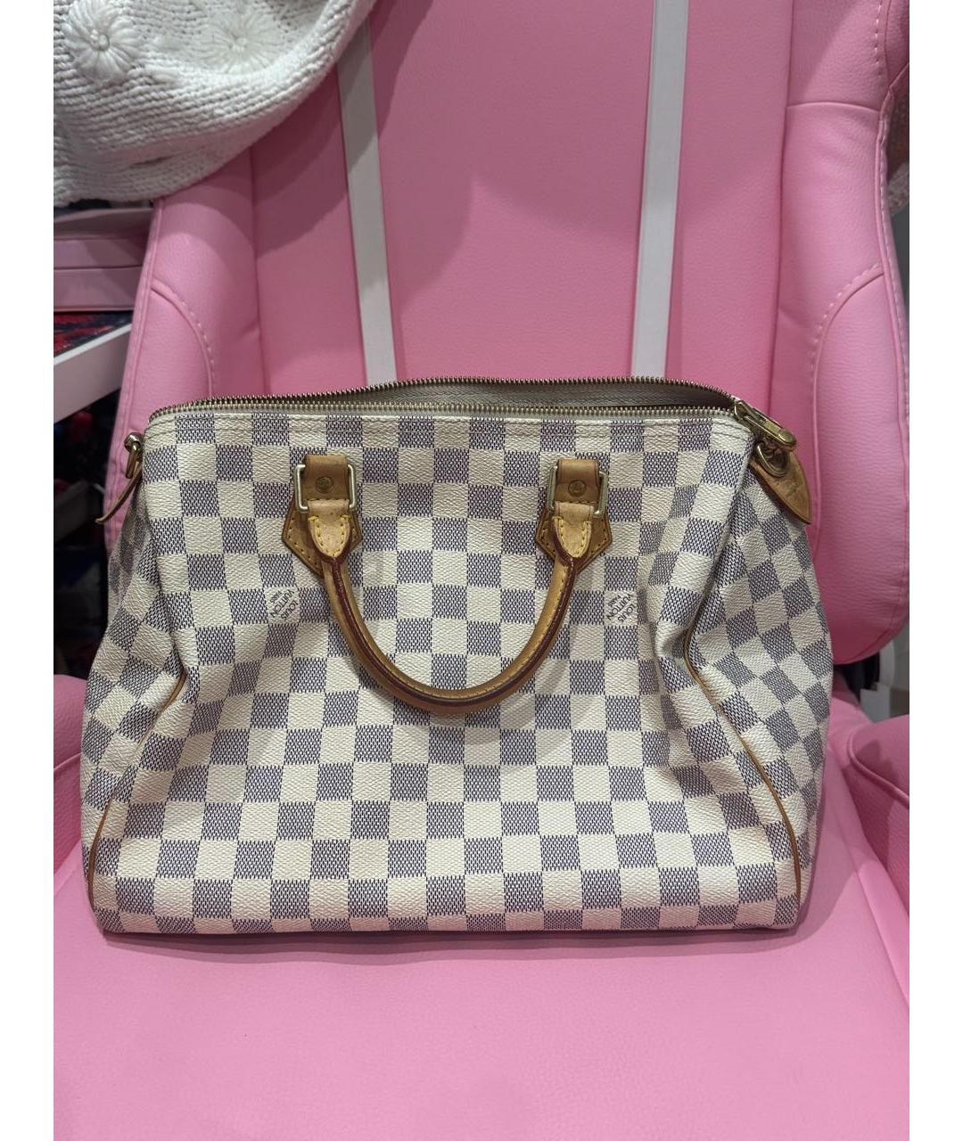 LOUIS VUITTON Бежевая кожаная сумка с короткими ручками, фото 2