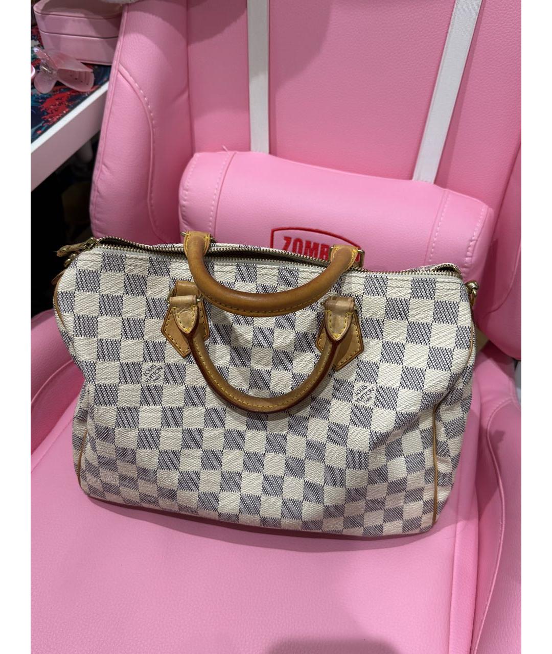 LOUIS VUITTON Бежевая кожаная сумка с короткими ручками, фото 8