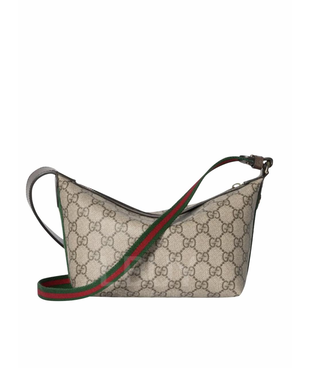 GUCCI Коричневая кожаная сумка через плечо, фото 1